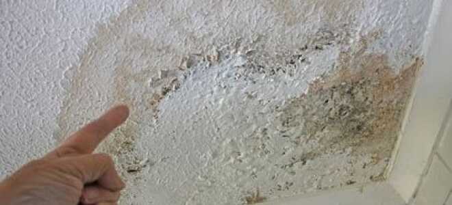 Как убрать желтые пятна на потолке после затопления