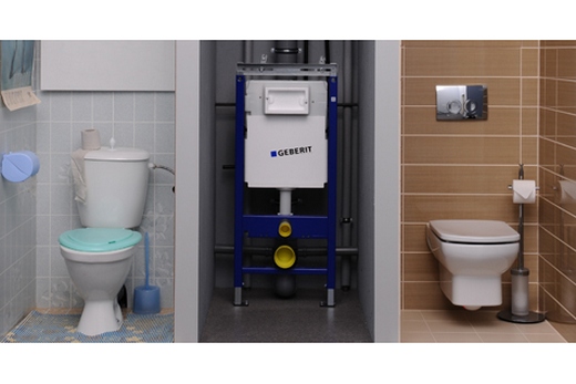 Примеры изменения интерьера санузла при помощи инсталляции Geberit Duofix, фото