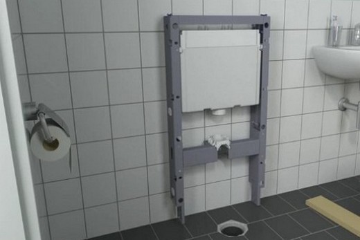 Монтаж скрытого бачка для напольного унитаза, фото