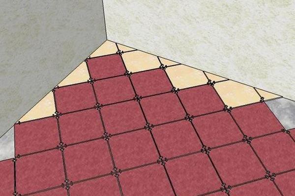 Укладка плитки вдоль произвольной линии